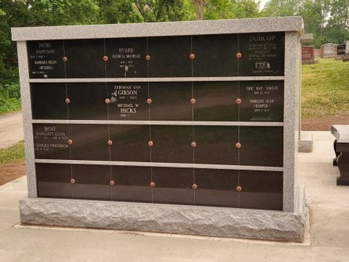 East Facing Columbarium at Riverview Cemetery